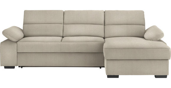 ECKSOFA Beige Webstoff  - Dunkelbraun/Beige, KONVENTIONELL, Kunststoff/Textil (258/166cm) - Cantus