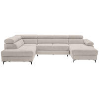 SOFFA i flatväv ljusgrå  - ljusgrå/svart, Modern, metall/textil (206/333/180cm) - Livetastic