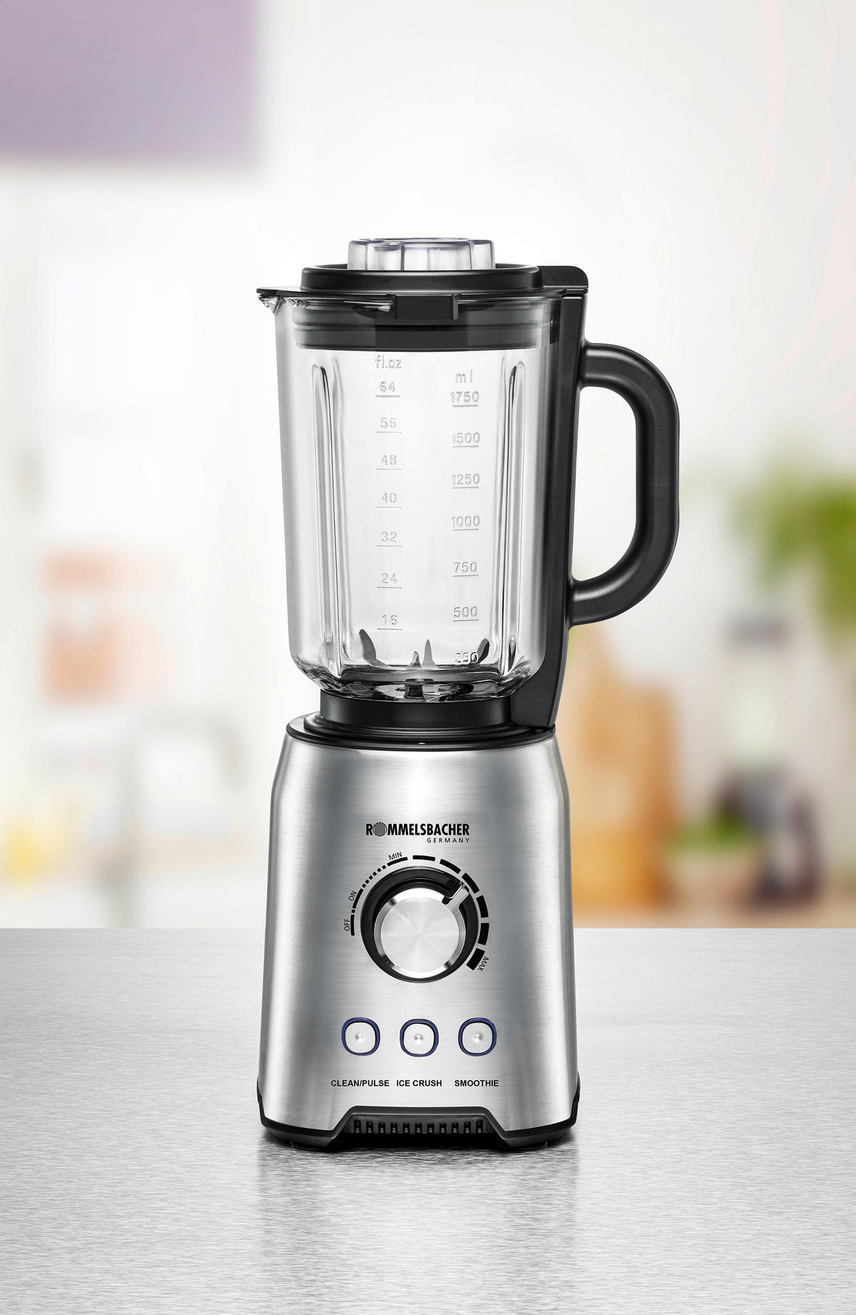 STANDMIXER  - Schwarzchrom, Basics, Metall (22/44.2/18.5cm) - Rommelsbacher