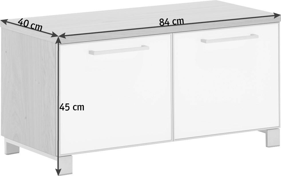 GARDEROBENBANK Weiß, Taupe  - Taupe/Chromfarben, Design, Glas/Metall (84/45/40cm)