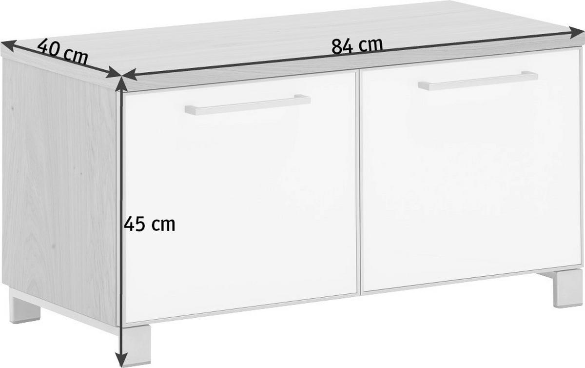 GARDEROBENBANK 84/45/40 cm  - Chromfarben/Weiss, Design, Glas/Holz (84/45/40cm) - Novel