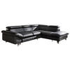 WOHNLANDSCHAFT in Lederlook Schwarz  - Chromfarben/Schwarz, Modern, Textil/Metall (266/214cm) - MID.YOU