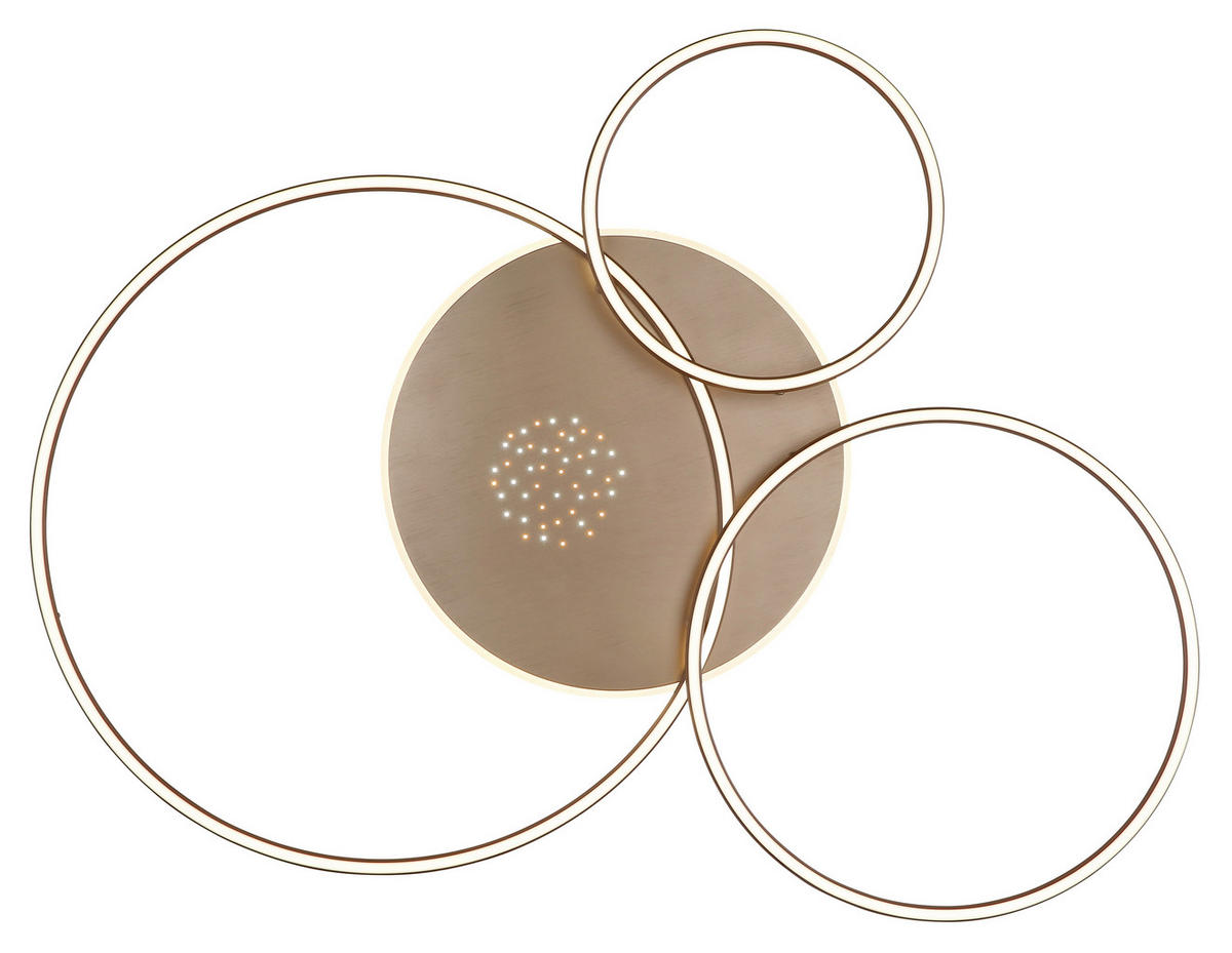 LED-DECKENLEUCHTE Glintia 116,6/86,4/13 cm  - Champagner/Opal, Design, Kunststoff/Metall (116,6/86,4/13cm) - Globo