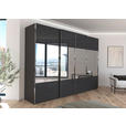 SCHWEBETÜRENSCHRANK  in Graphitfarben, Schwarz  - Chromfarben/Graphitfarben, Design, Glas/Holzwerkstoff (316/235/68cm) - Novel