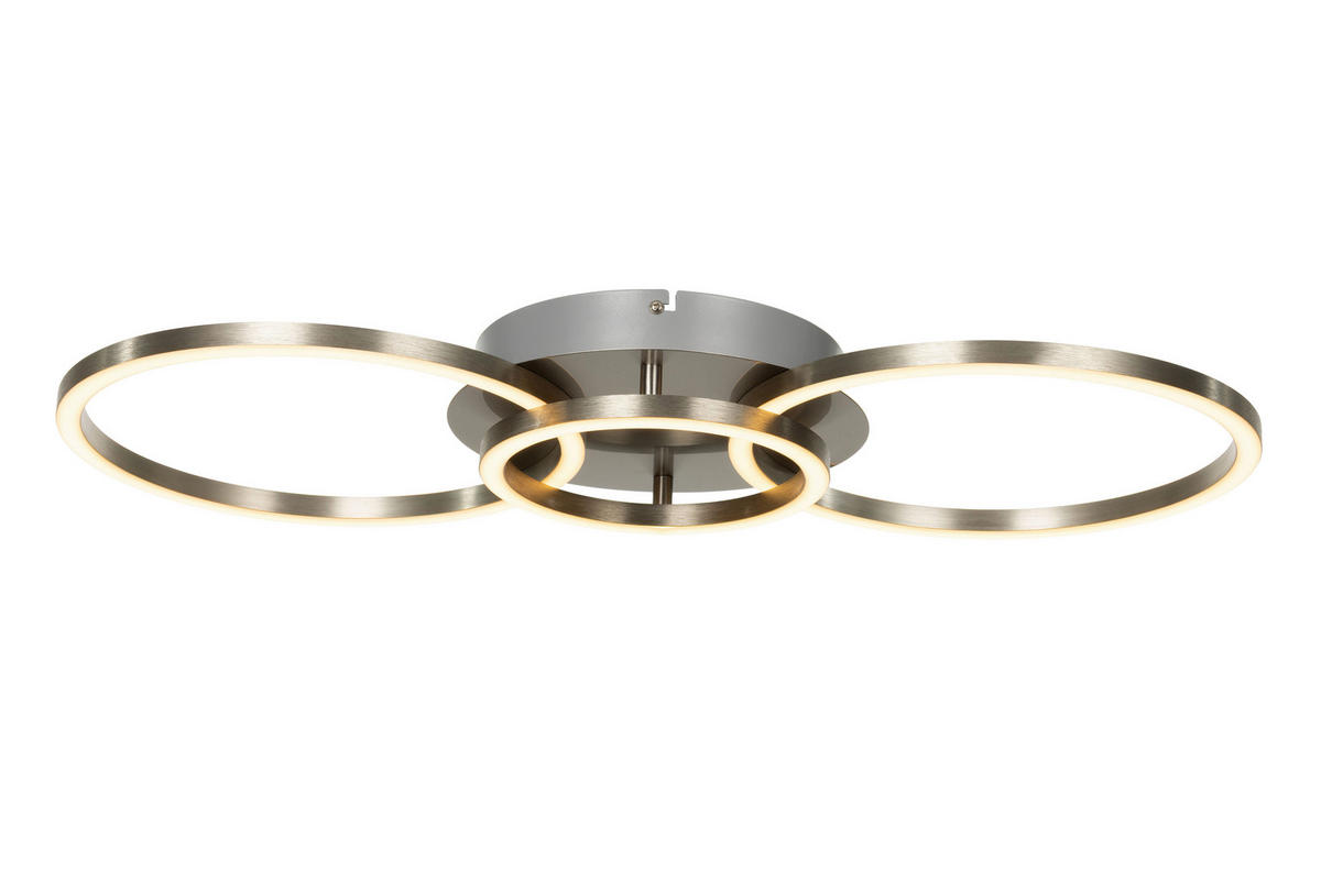 LED-DECKENLEUCHTE Giga 68/30/7,5 cm   - Nickelfarben, Basics, Kunststoff/Metall (68/30/7,5cm) - Novel