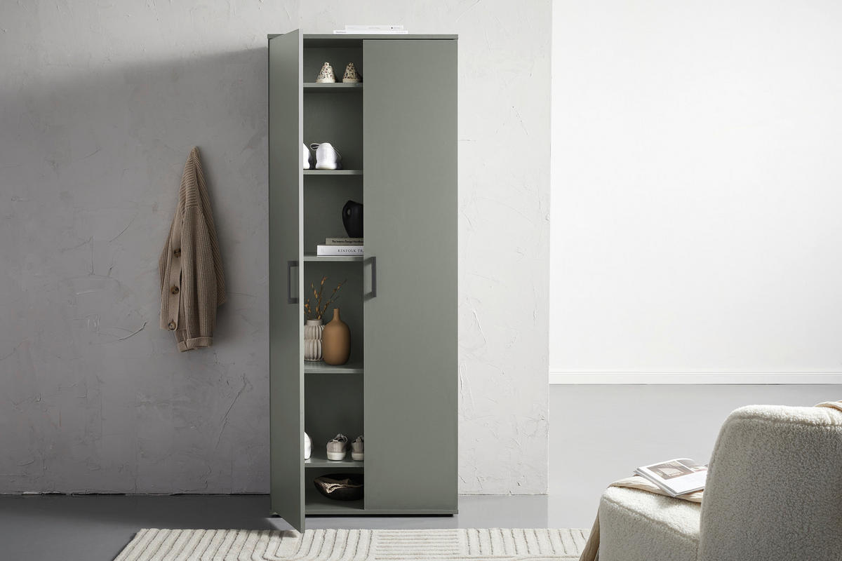 MEHRZWECKSCHRANK 70/178,9/33,4 cm  in Grün  - Schwarz/Grün, KONVENTIONELL, Holzwerkstoff/Kunststoff (70/178,9/33,4cm) - Xora