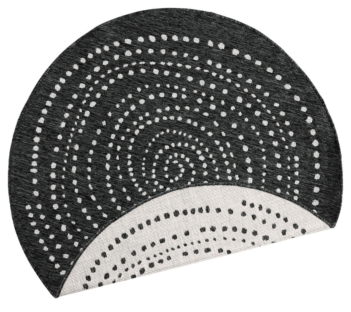 OUTDOORTEPPICH 200 cm Twin Creme, Schwarz  - Creme/Schwarz, Design, Kunststoff (200cm)