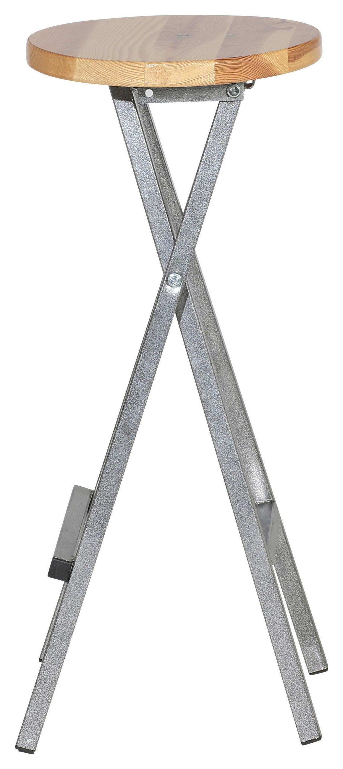 BARHOCKER Anthrazit, Beige Stahl Kiefer klappbar, wetterfest  - Anthrazit/Beige, Basics, Holz/Metall (35/82/35cm)