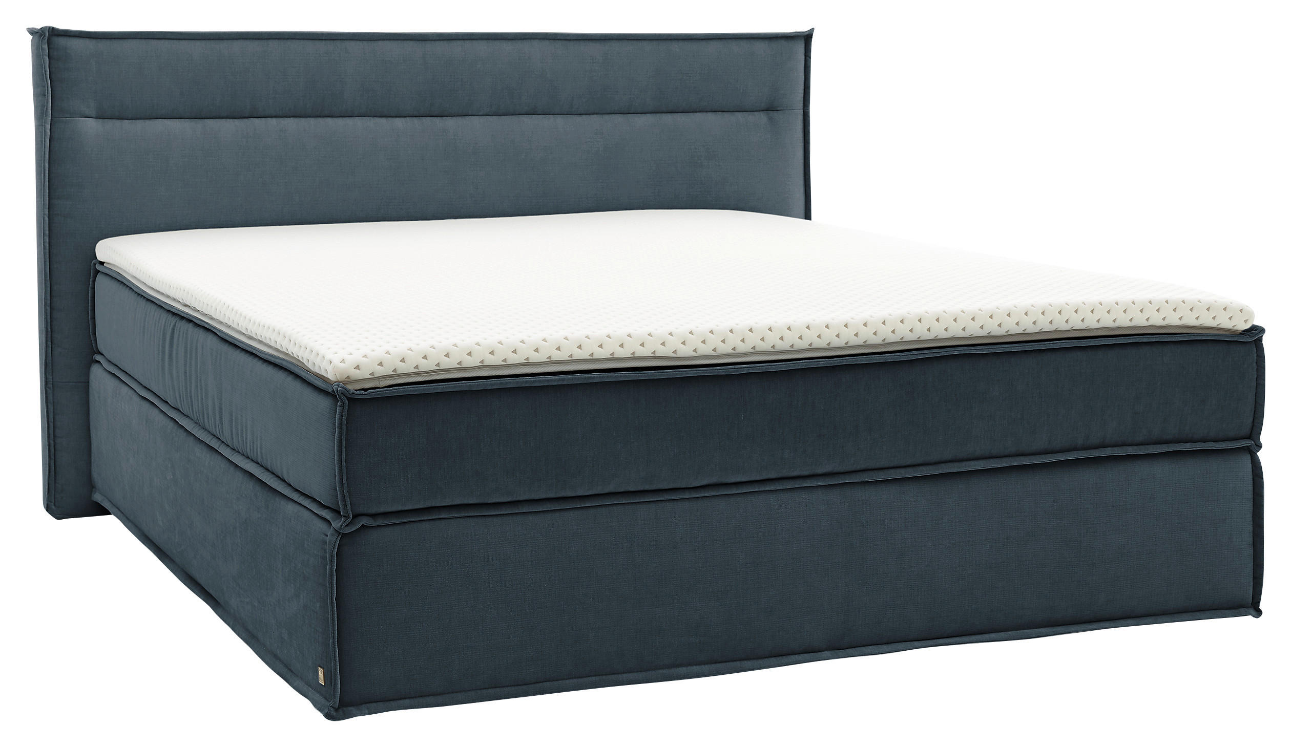 BOXSPRINGBETT 200/200 cm  in Blau  - Blau/Schwarz, Design, Textil (200/200cm) - Musterring