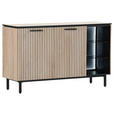 SIDEBOARD 135/80/42 cm  in Schwarz, Eichefarben  - Eichefarben/Schwarz, Trend, Holzwerkstoff/Metall (135/80/42cm) - Carryhome