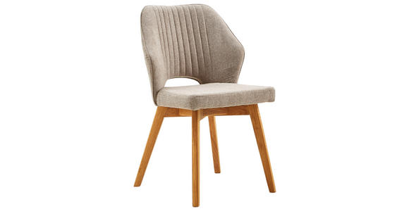 STUHL in Holz, Textil - Eichefarben/Cappuccino, Design, Holz/Textil (48/86/60cm) - Voleo