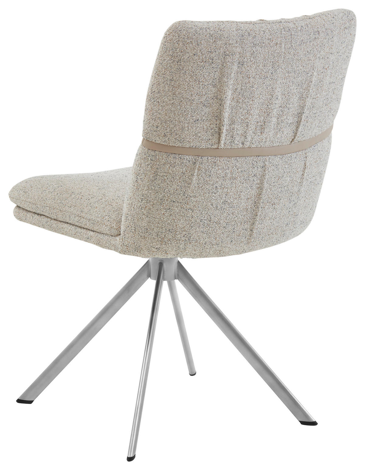 STUHL  Beinauswahl, Stoffauswahl, Sitzfläche 360° drehbar, automatische Rückholfunktion Mikrofaser  Naturfarben  - Edelstahlfarben/Naturfarben, Design, Textil/Metall (49/86/63cm) - Valdera