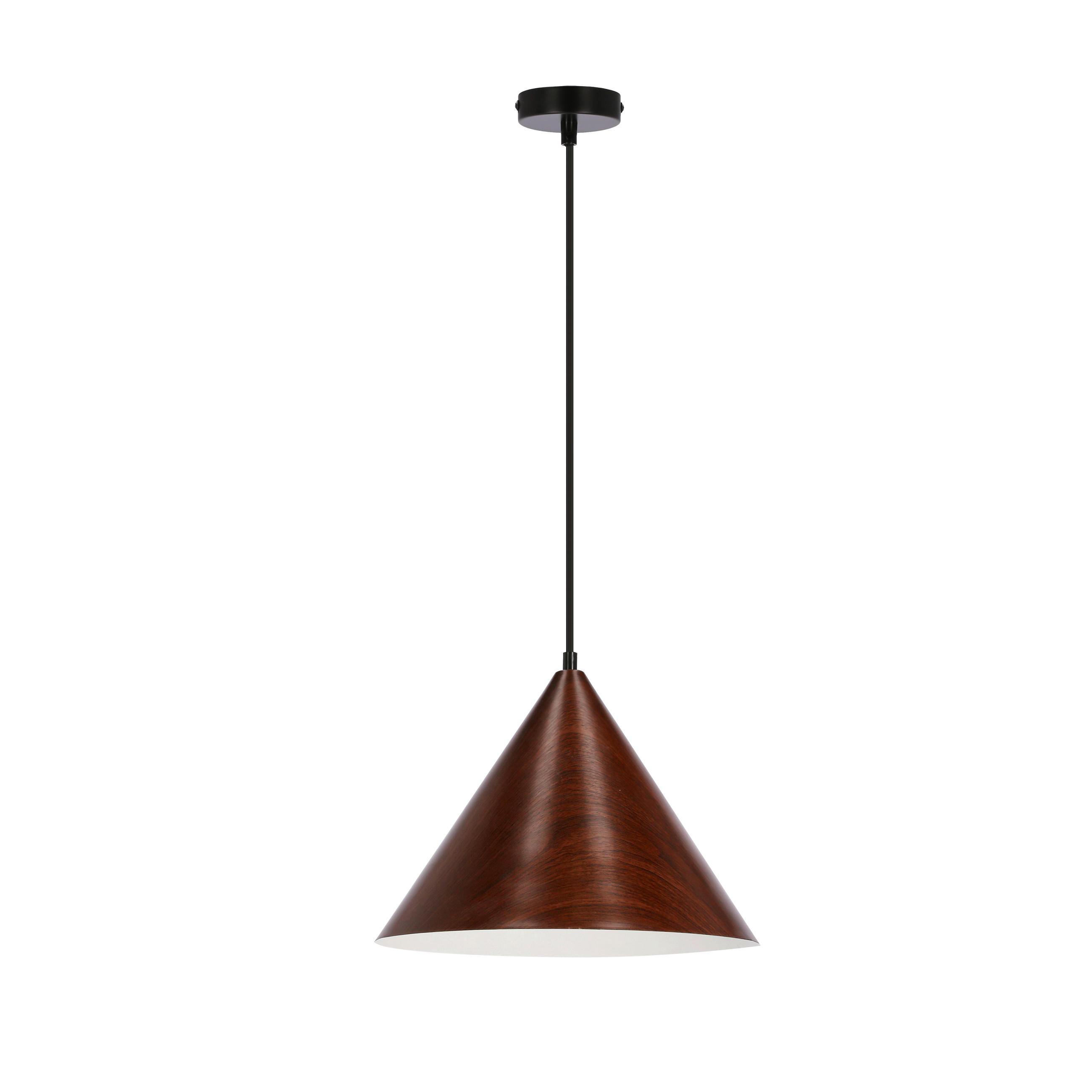 XXXLutz Hängeleuchte Dunca Schwarz, Nussbaum 32x115x32 cm