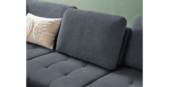 ECKSOFA in Bouclé Dunkelgrau  - Dunkelgrau/Schwarz, Natur, Textil/Metall (233/288cm) - Valnatura