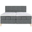 BOXSPRINGBETT 160/200 cm  in Dunkelgrau  - Eichefarben/Dunkelgrau, KONVENTIONELL, Holz/Textil (160/200cm) - Voleo