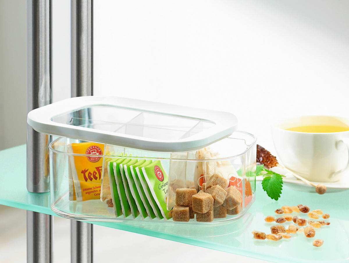 VORRATSDOSE MODULA 3 X 0,55 L  - Transparent/Weiß, Basics, Kunststoff (1,65l) - Mepal