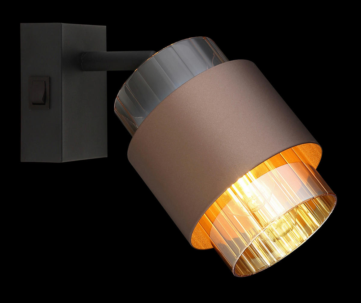 STRAHLER 10/12,5/17 cm   - Schwarz/Orange, Design, Glas/Metall (10/12,5/17cm)