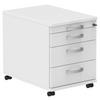 ROLLCONTAINER Weiß, Alufarben  - Alufarben/Weiß, KONVENTIONELL, Holzwerkstoff/Metall (42,7/54,4/60cm) - Moderano