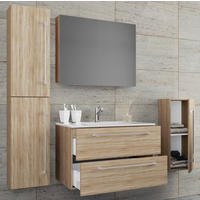 BADEZIMMER  in 127 cm  - Weiß/Grau, MODERN, Keramik/Holzwerkstoff (127cm) - MID.YOU