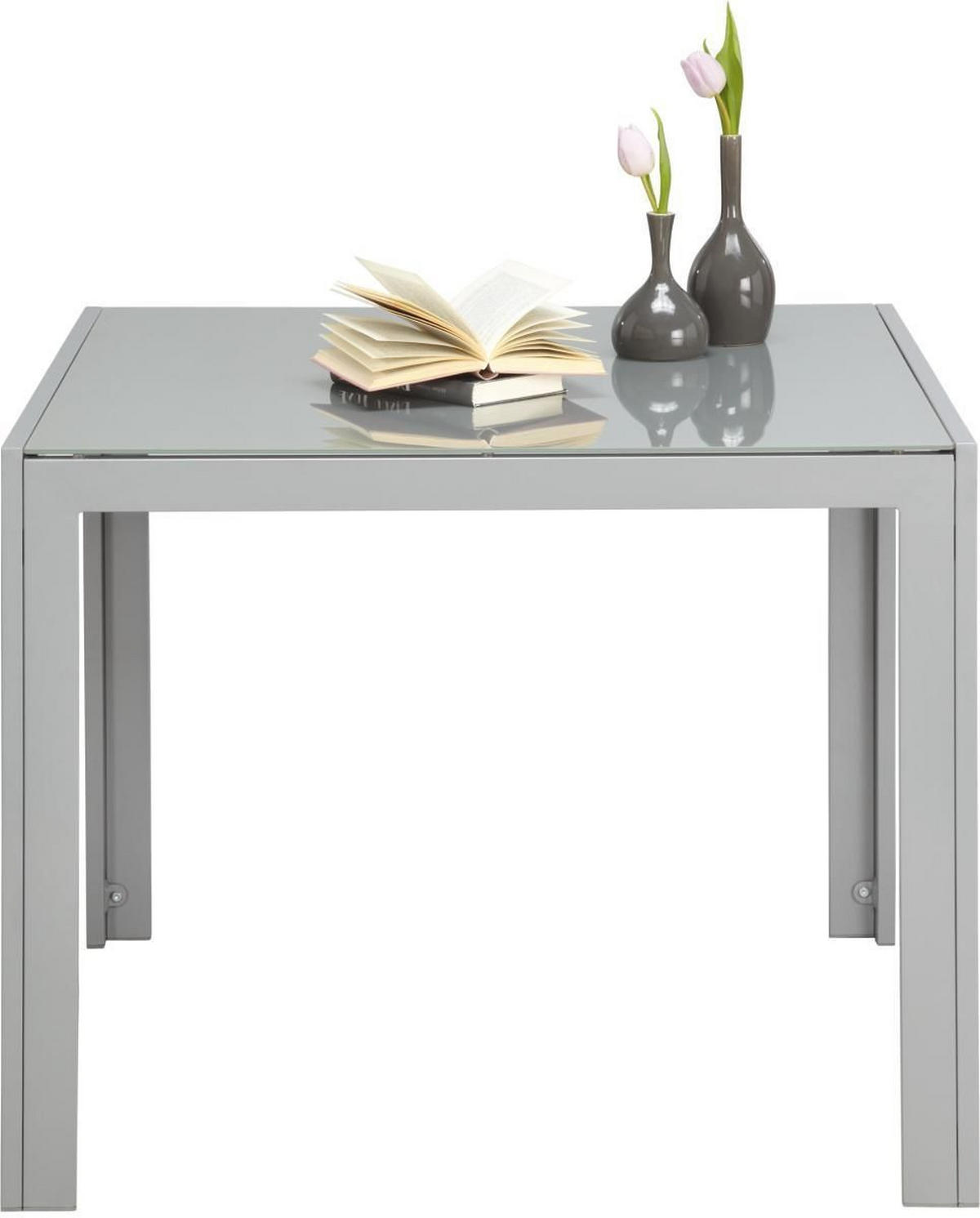 Masă grădină & terasă 90/90/72 cm   - argintiu, Basics, sticlă/metal (90/90/72cm) - Xora