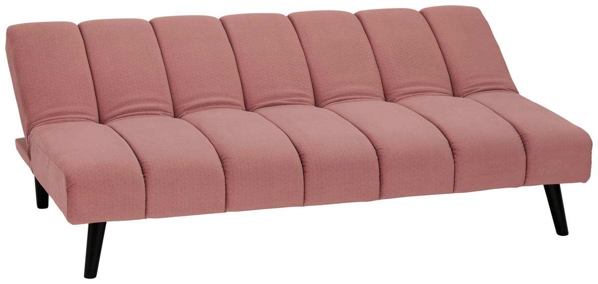 JUGEND- UND KINDERSOFA Flanell Altrosa  - Schwarz/Altrosa, MODERN, Holz/Textil (180/81/93cm) - P & B