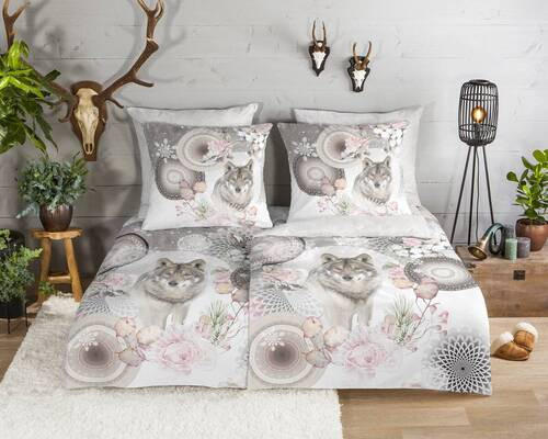 WENDEBETTWÄSCHE Isaci Biber 135/200 cm  - Hellgrau/Grau, Design, Textil (135/200cm)