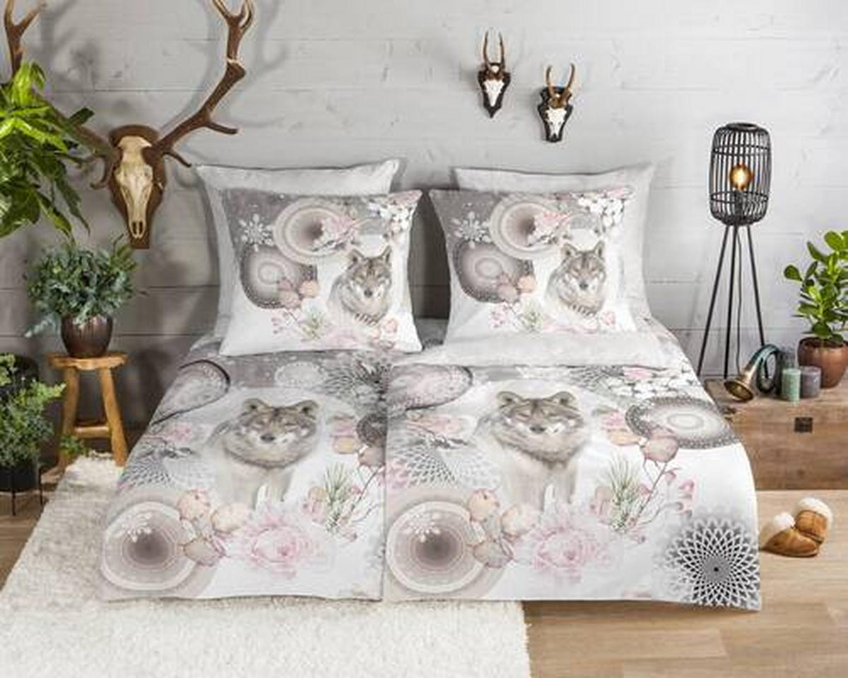 WENDEBETTWÄSCHE Isaci Biber 135/200 cm  - Hellgrau/Grau, Design, Textil (135/200cm)