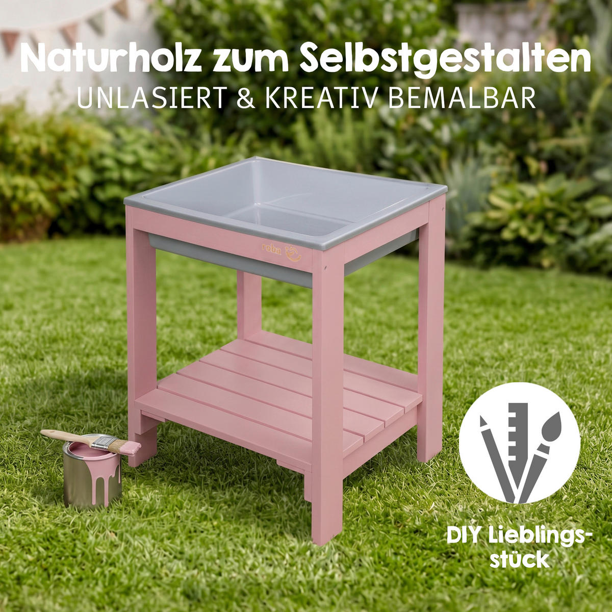 WASSERSPIELTISCH  - Naturfarben, Basics, Holz/Kunststoff (38,5/50/32cm) - Roba