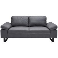 2-SITZER-SOFA in Mikrofaser Grau  - Beige/Schwarz, Design, Textil/Metall (194/86/97cm) - Hom`in