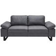 2-SITZER-SOFA in Mikrofaser Grau  - Beige/Schwarz, Design, Textil/Metall (194/86/97cm) - Hom`in