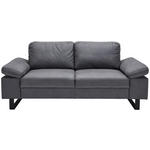 2-SITZER-SOFA in Mikrofaser Grau  - Beige/Schwarz, Design, Textil/Metall (194/86/97cm) - Hom`in