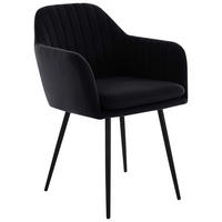 ARMLEHNSTUHL-SET 2 Stück  in Stahl Samt, Velours  - Schwarz, MODERN, Textil/Metall (59/84/66cm) - MID.YOU