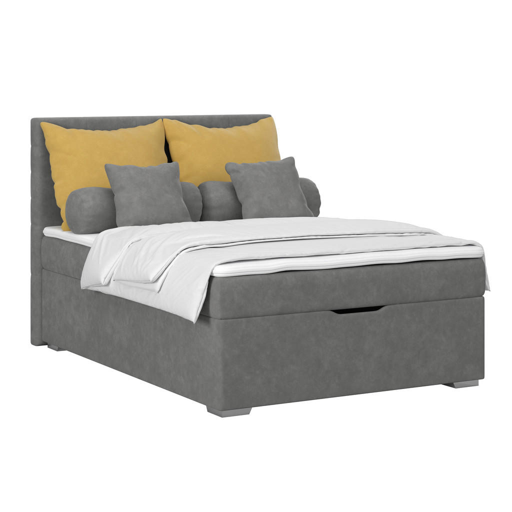 Polsterbett Mit Bettkasten 140x200 Adria Graphitfarben