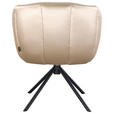 ARMLEHNSTUHL  Sitzfläche 360° drehbar Webstoff  Schwarz, Champagner  - Champagner/Schwarz, Design, Textil/Metall (67/79/64cm) - Novel