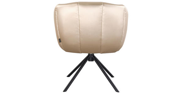 ARMLEHNSTUHL  Sitzfläche 360° drehbar Webstoff  Schwarz, Champagner  - Champagner/Schwarz, Design, Textil/Metall (67/79/64cm) - Novel
