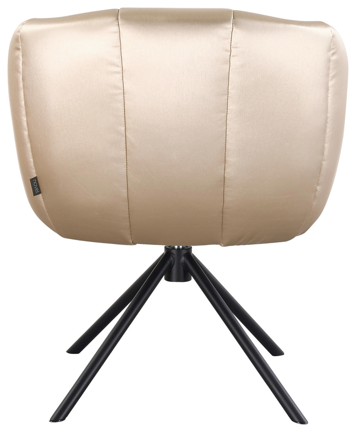 ARMLEHNSTUHL  Sitzfläche 360° drehbar Webstoff  - Champagner/Schwarz, Design, Textil/Metall (67/79/64cm) - Novel
