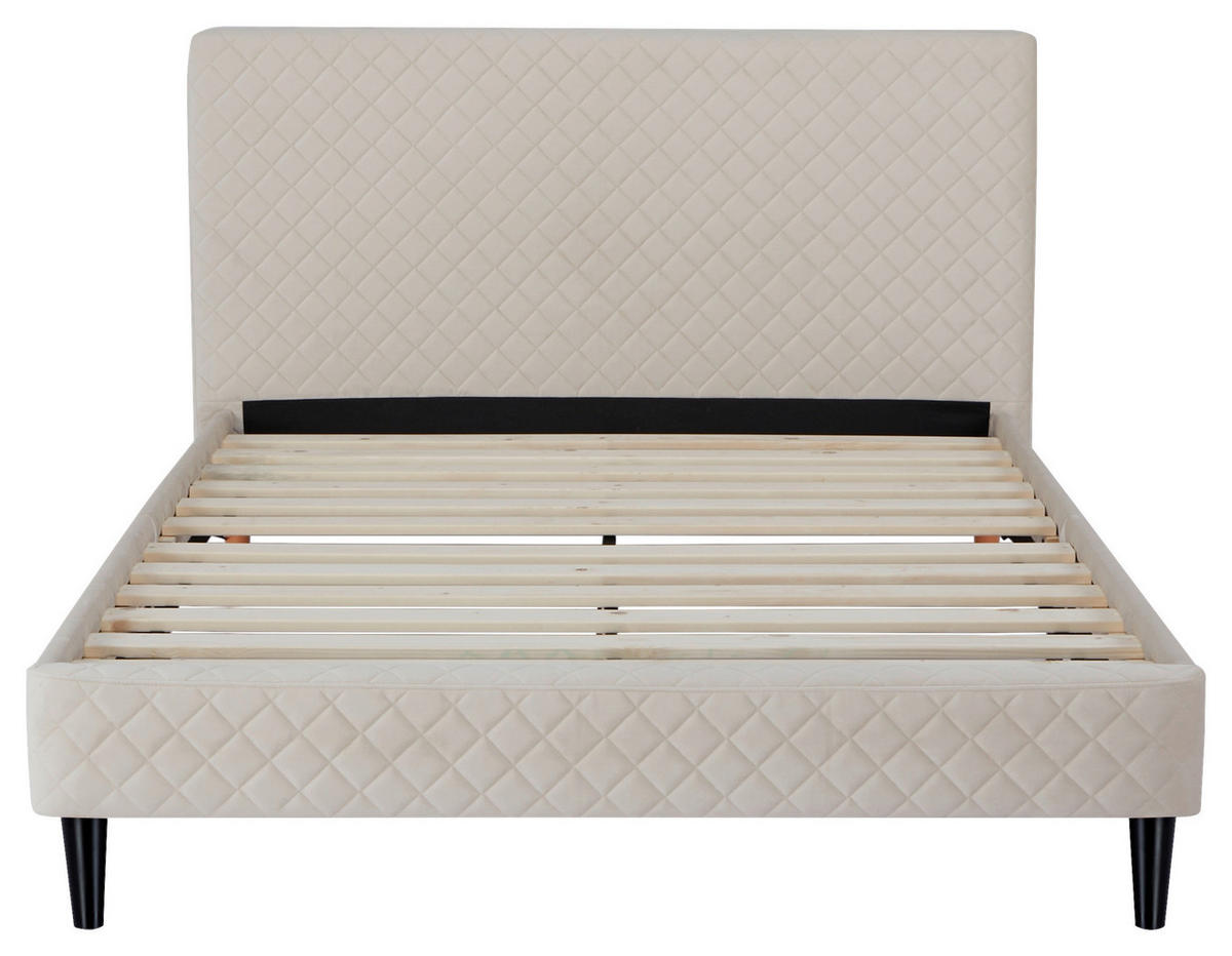 POLSTERBETT Lattenrost 140/200 cm  in Beige  - Beige/Schwarz, Design, Holz/Kunststoff (140/200cm) - Boxxx