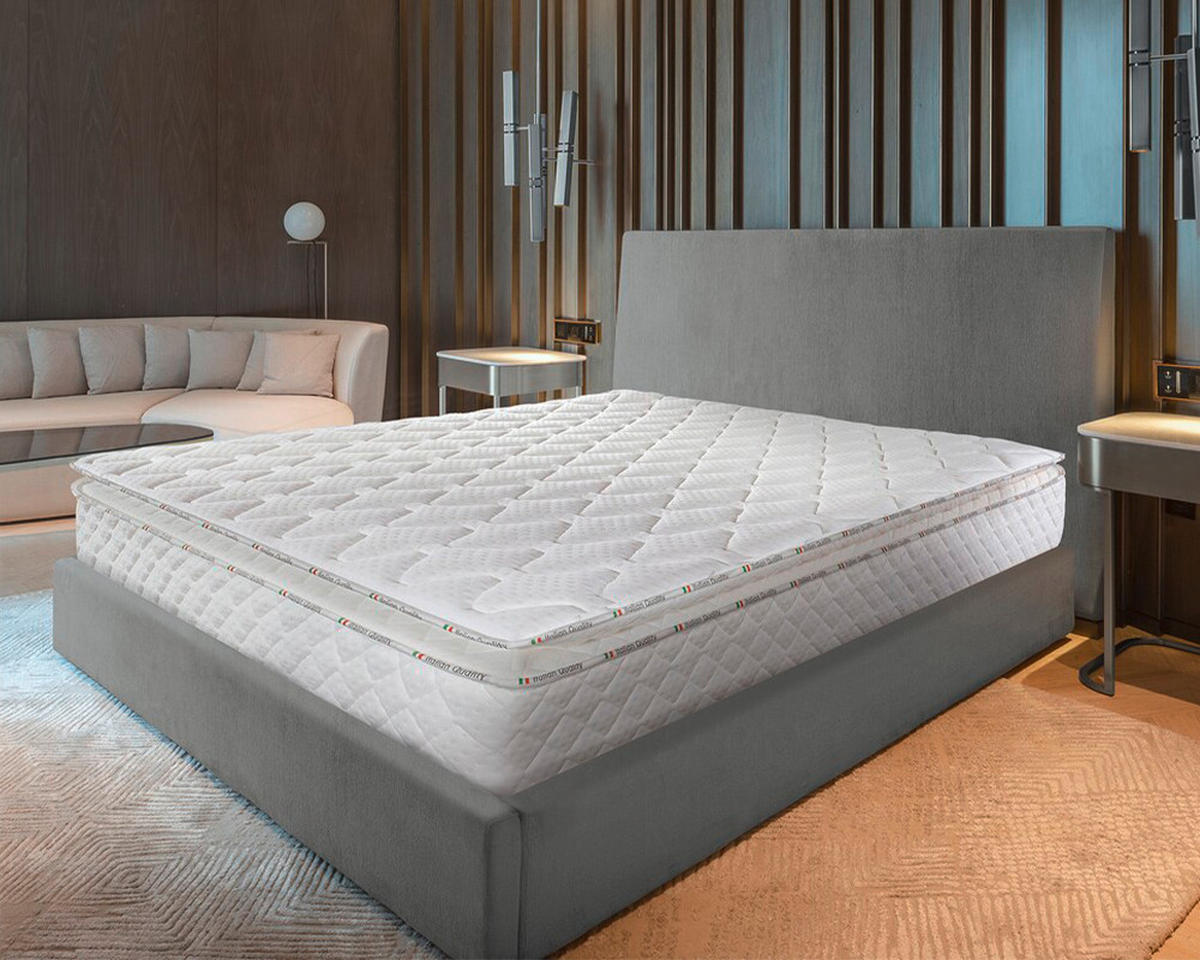 Saltea Cu Arcuri Împachetate  - alb, Basics, textil (140/200cm)