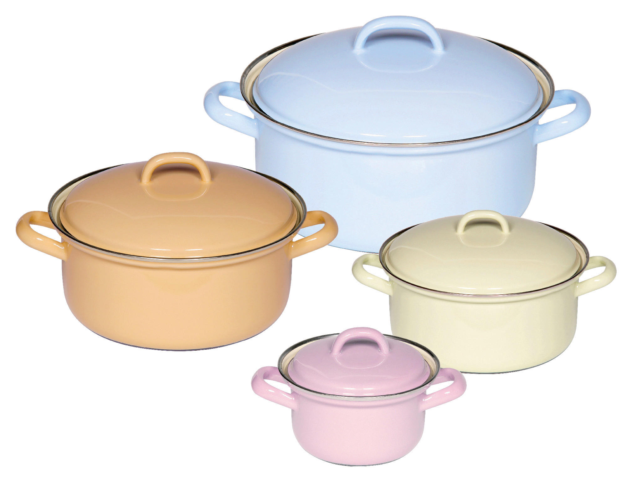 Set De Oale 8 piese  - albastru deschis/galben, Basics, metal (38/29/28,5cm) - Riess