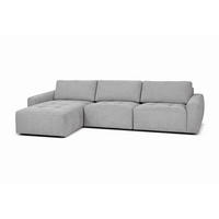 ECKSOFA MAZA Hellgrau Cord  - Hellgrau/Schwarz, Design, Textil (179/316cm) - Livetastic