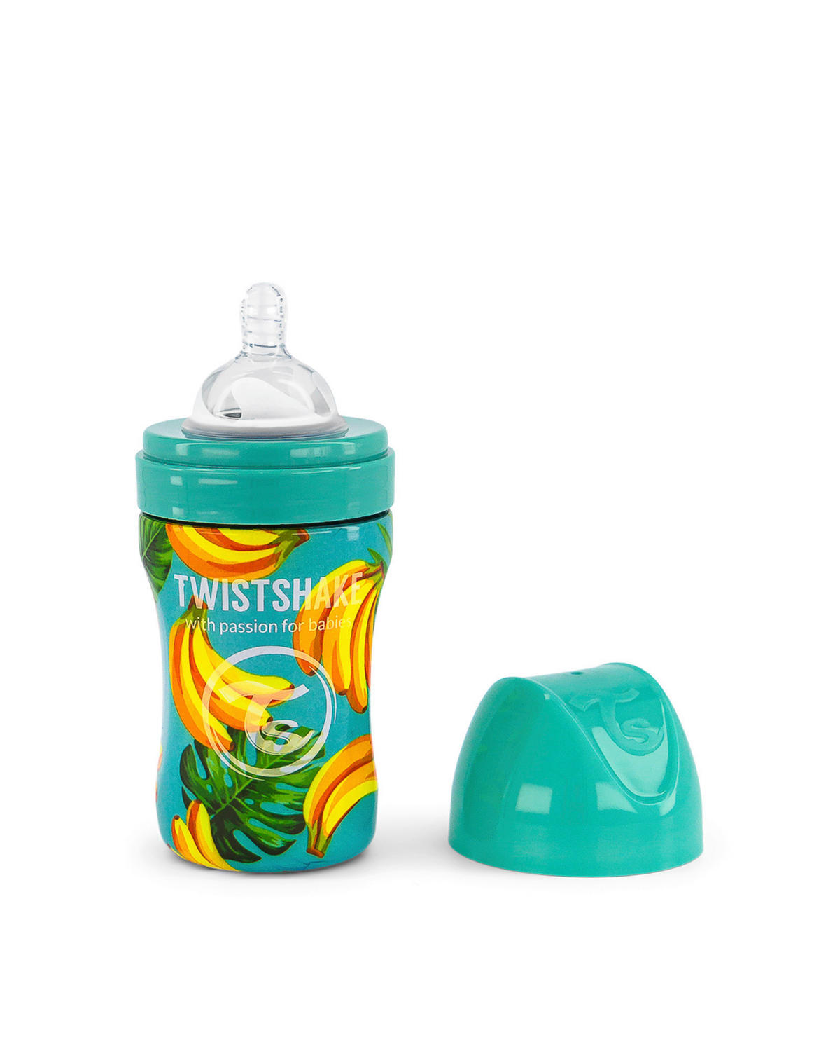 BABYFLASCHE 260 ml  - Türkis/Gelb, Trend, Kunststoff/Metall (7.6/7.6/16.5cm) - Twistshake