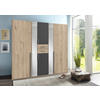 KLEIDERSCHRANK in Graphitfarben, Eichefarben  - Eichefarben/Alufarben, Konventionell, Glas/Holzwerkstoff (225/208/58cm) - Carryhome