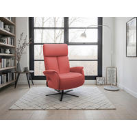 RELAXSESSEL TV TRIPLE SEVEN XTRA LARGE S1 Echtleder Kopfteilverstellung, Aufstehhilfe, Fußteilverstellung, Rücken echt    - Rot/Schwarz, Basics, Leder/Metall (86/111/86cm) - Sit & More