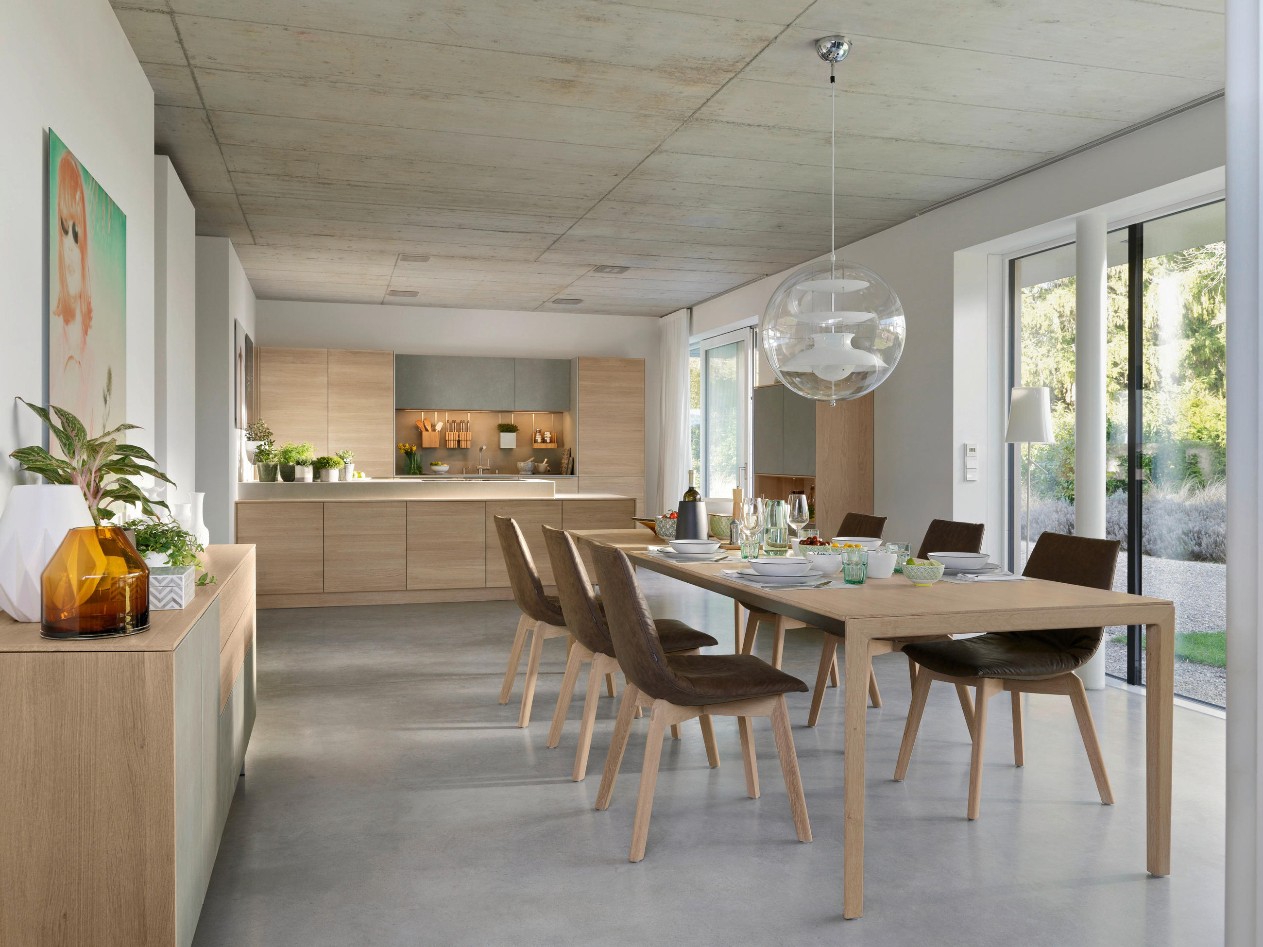 ESSTISCH in Holz, Metall 160(260)/100/75 cm  - Edelstahlfarben/Eichefarben, Design, Holz/Metall (160(260)/100/75cm) - Team 7