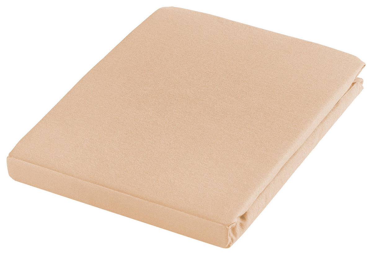 SPANNBETTTUCH Zwirn-Jersey  - Sandfarben, Basics, Textil (100/200cm) - Estella
