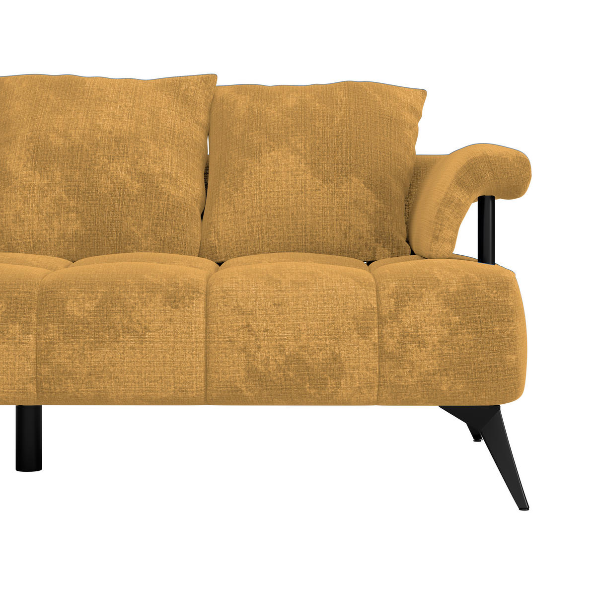 ECKSOFA in Flachgewebe Goldfarben  - Goldfarben/Schwarz, Modern, Kunststoff/Textil (200/297cm) - Livetastic