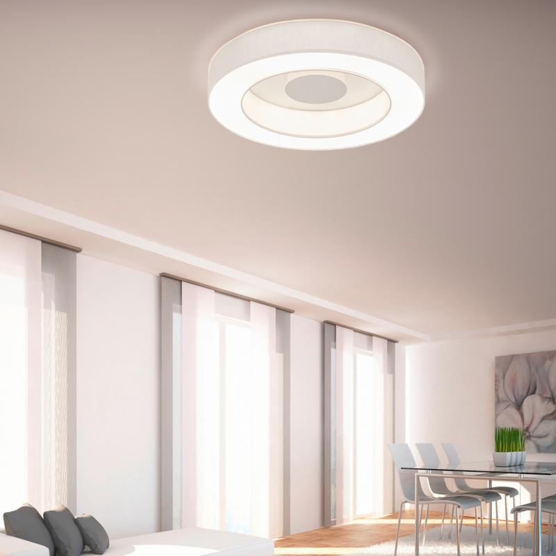 LED-DECKENLEUCHTE Lomo 65/10 cm   - Weiß, Design, Metall (65/10cm) - Helestra