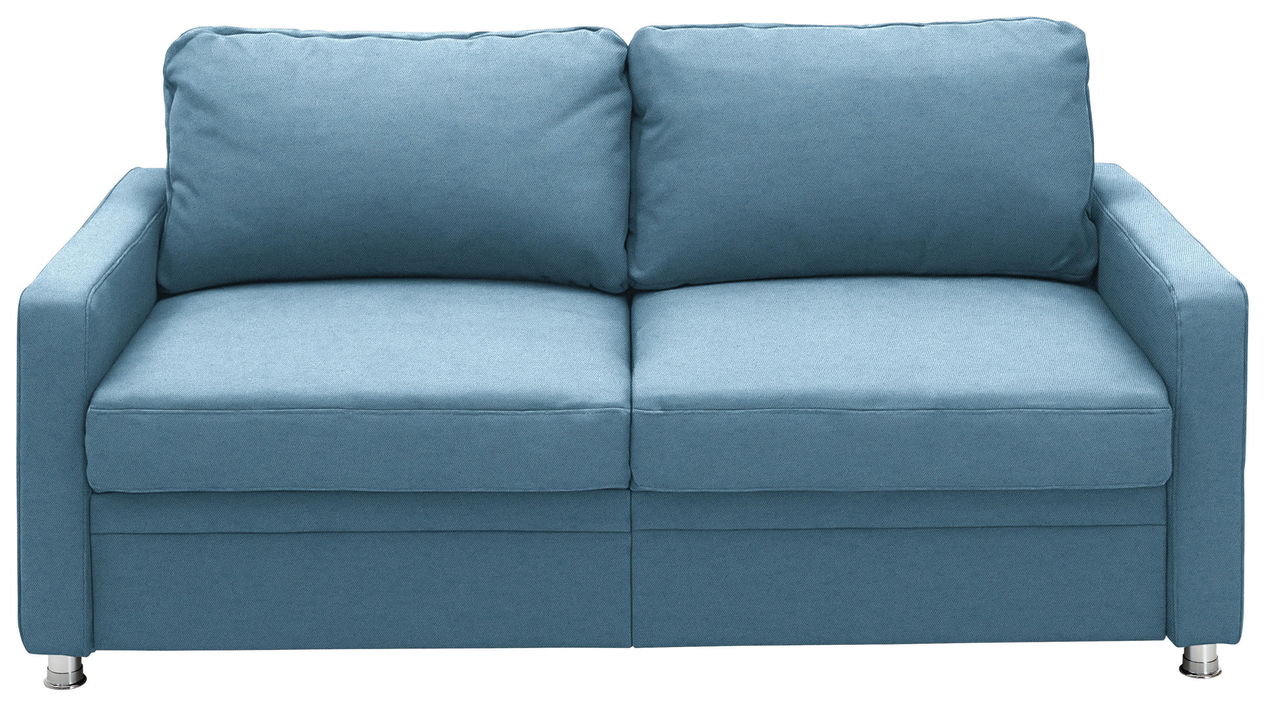SCHLAFSOFA Chenille Blau  - Chromfarben/Blau, KONVENTIONELL, Textil/Metall (186/90/100cm) - Beldomo Style