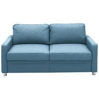 SCHLAFSOFA Chenille Blau  - Chromfarben/Blau, KONVENTIONELL, Textil/Metall (186/90/100cm) - Beldomo Style
