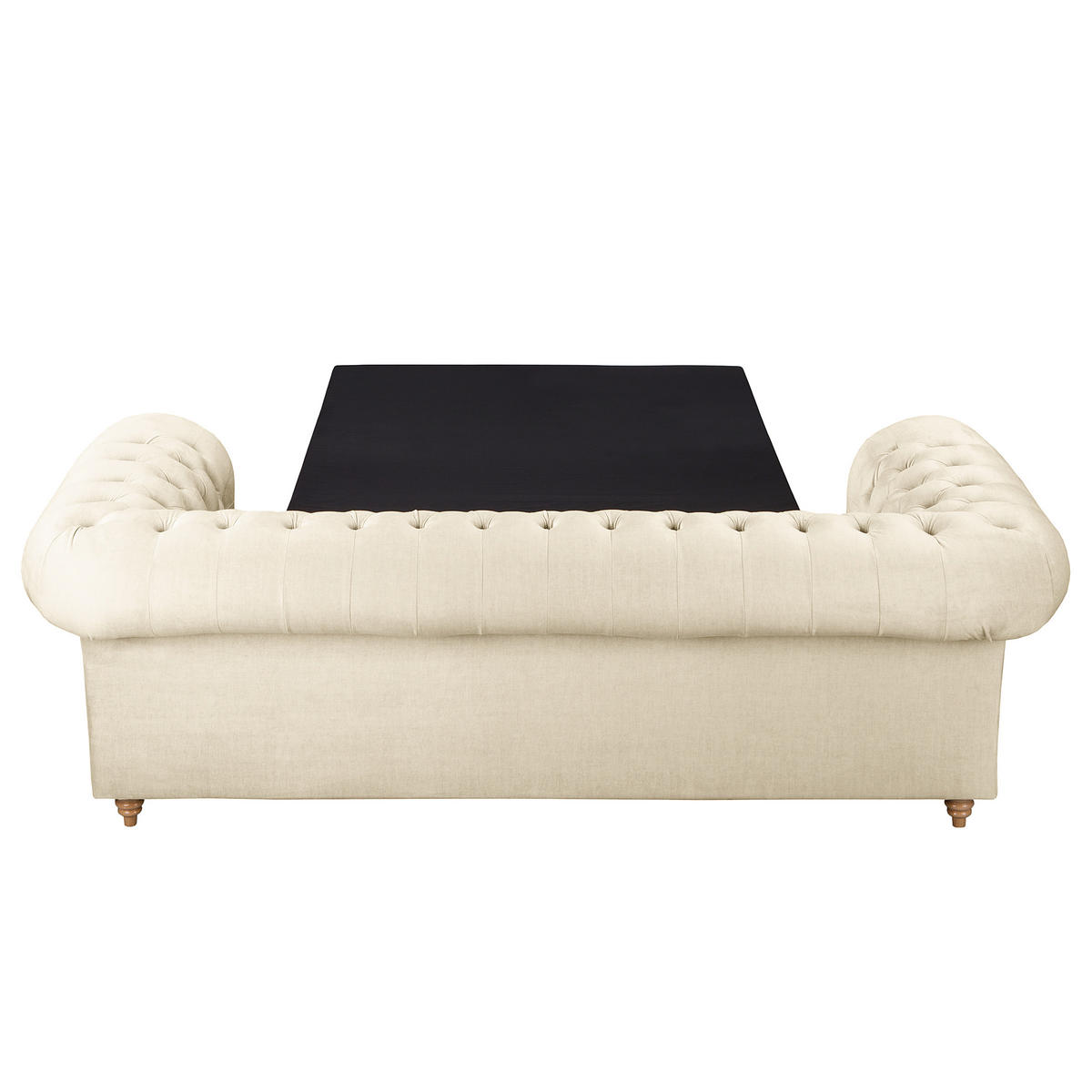 SCHLAFSOFA Laura in Mikrofaser Creme  - Creme/Braun, Design, Holz/Textil (218/74/91cm) - P & B